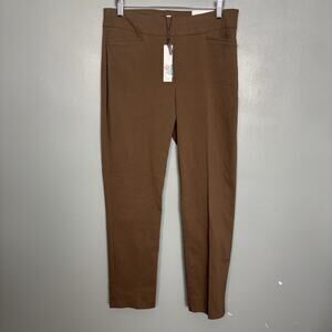 NWT CHICOS Women’s So Slimming Brigitte Slim Leg 4R 0R Brown Pants Slim Leg New